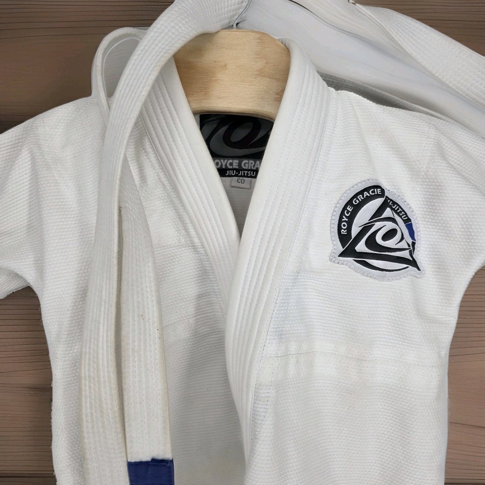 Royce Gracie Jiu-Jitsu Gi Jacket C2 Kids White BJJ Kimono Top‎ Training
